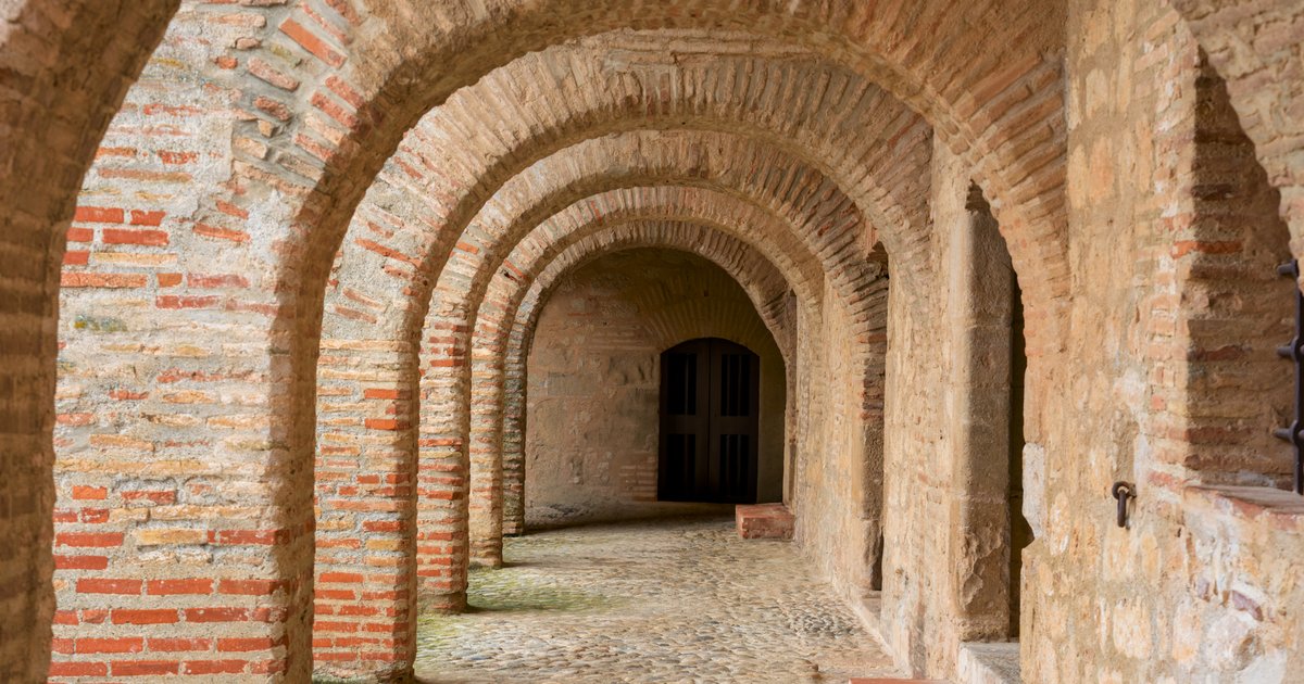Inside Salses: the courtyard